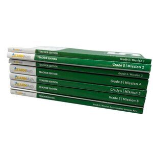 Zearn Math Grade 5 Teacher Edition Set Missions 1-6 & Assessments Key READ